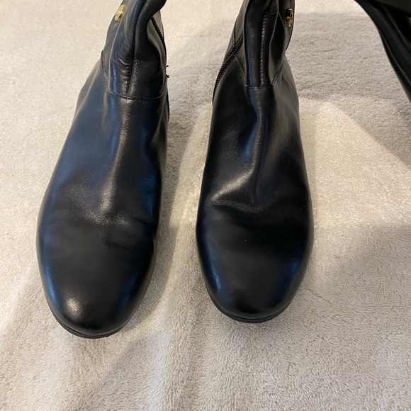 WORN ONCE NINE WEST OREYAN Black Knee-High Boots with Gold Accents. SZ 7 - Picture 4 of 5